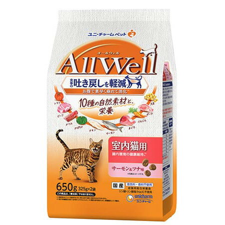 Other Wet Food - ユニ・チャーム株式会社 All Well 10種の自然素材室内猫用サーモン＆ツナ味 650g 猫用 キャットフード ドライ 4520699723791 {SK}