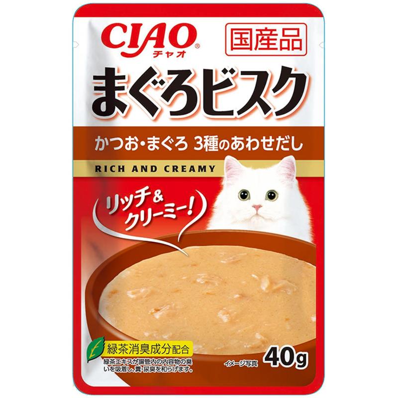 いなばペットフード株式会社 CIAO まぐろビスク かつお・まぐろ 3種のあわせだし 40g 猫用 キャットフ..