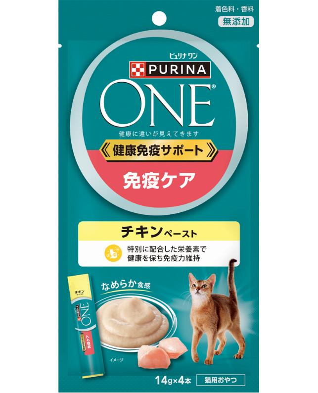 Mature Cat - ネスレ日本株式会社 ピュリナ ワン キャット おやつ 健康免疫サポート 免疫ケア チキンペースト 56g 猫用 キャットフード スナック 4902201217781 {SK}