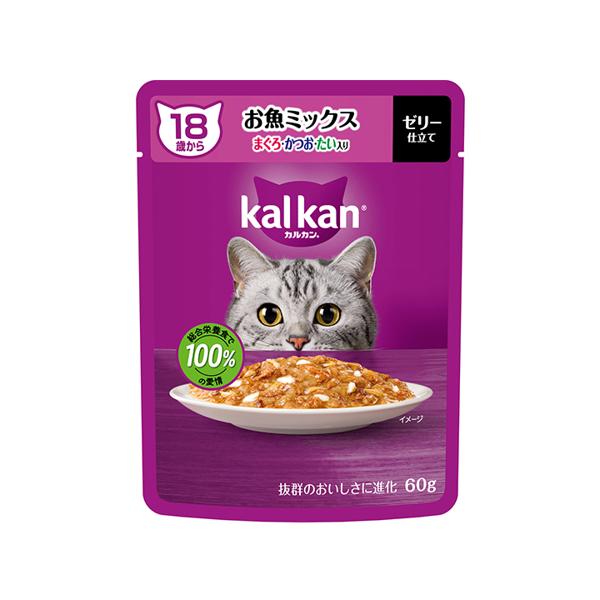 其它 - マースジャパンリミテッド カルカンパウチ 18歳から お魚ミックス まぐろ・かつお・たい入り 60g 猫用 キャットフード ウェット 総合栄養食 7〜9歳まで(高齢) 4902397873235 {NP}