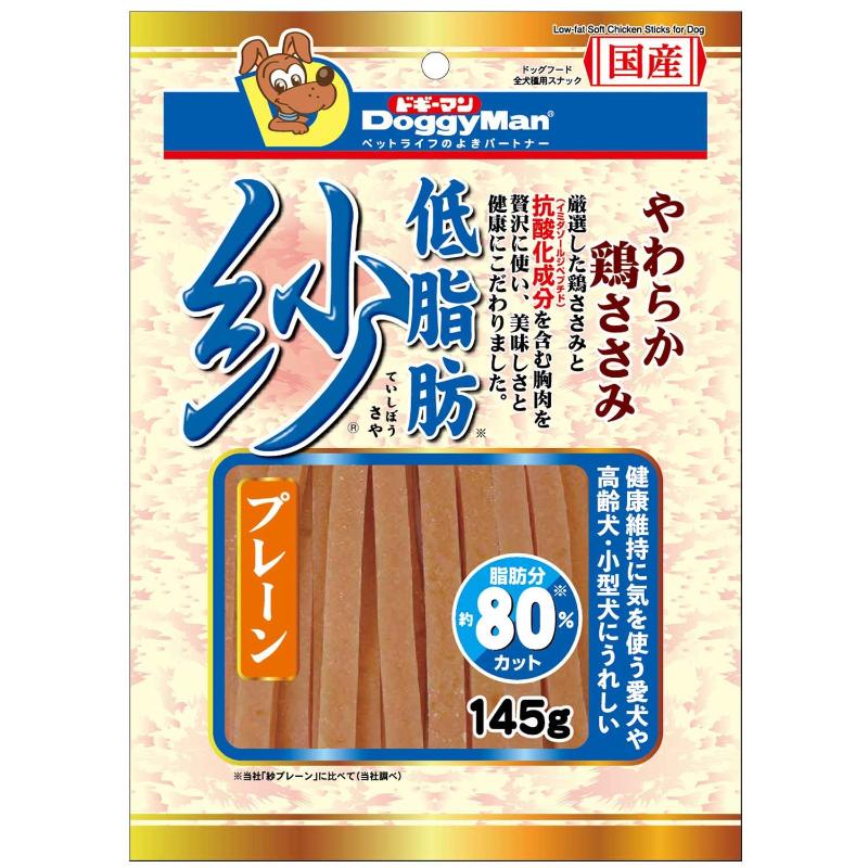 しっとりやわらか、ソフトタイプのササミスナック。やわらかさと低脂肪にこだわりました。原材料：鶏肉（胸肉、ササミ）、小麦粉、グリセリン、トレハロース、プロピレングリコール、ミネラル類（ナトリウム）、リン酸塩（Na）、酸化防止剤（ビタミンC）、発色剤（亜硝酸ナトリウム）、調味料、着色料（赤102、黄5）使用方法：パッケージ裏面の与え方をご確認下さい