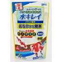 5つの有効成分で金魚・錦鯉を健康に育てます。初めての飼育でも安心。健康に長生きさせる配合設計です。やや大きめの金魚や錦鯉に最適。5つの有効成分配合で、初心者の方でも手軽に飼育ができます。原材料：小麦粉、フィッシュミール、大豆ミール、かしこ、とうもろこし、小麦胚芽、植物油、ビール酵母、海藻粉末、梅エキス、生菌剤、納豆菌・乳酸菌・酵母菌発酵抽出物、ビタミン類（塩化コリン、E、C、イノシトール、B5、B2、A、B1、B6、B3、葉酸、D3、ビオチン）、ミネラル類（P、食塩、Fe、Mg、Zn、Mn、Cu、I）。