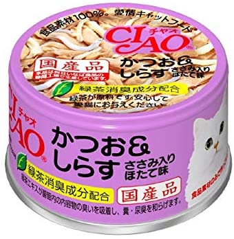 Natural - いなばペットフード（株） A‐12 チャオ かつお＆しらす ほたて味 85g ＜対象年齢 全ステージ＞ 猫用品 ウェット ウエット フード｛SK}