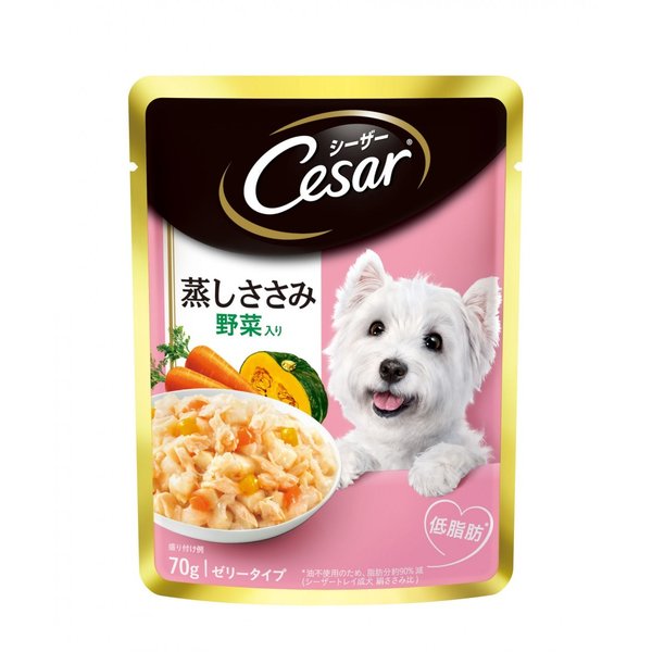 マースジャパンリミテッド CEP2 シーザー蒸しささみ 成犬用／ゼリータイプささみ・野菜入り 70g ＜対象年齢 1～6歳まで(成)＞ 犬用品 ウェット ウエット ドックフード｛NP}