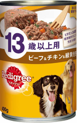 マースジャパンリミテッド P132 ペディグリー 13歳以上用 ビーフ＆チキン＆緑黄色野菜 400g ＜対象年齢 13歳以上＞ 犬用品 ウェット ウエット ドックフード｛SK}