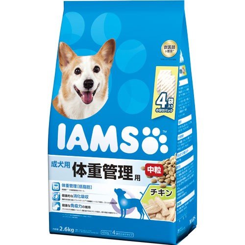 マースジャパンリミテッド アイムス 成犬用 体重管理用 チキン 中粒 2.6kg ＜対象年齢 1～6歳まで(成)＞ 犬用品 ドライ ドックフード｛SK}
