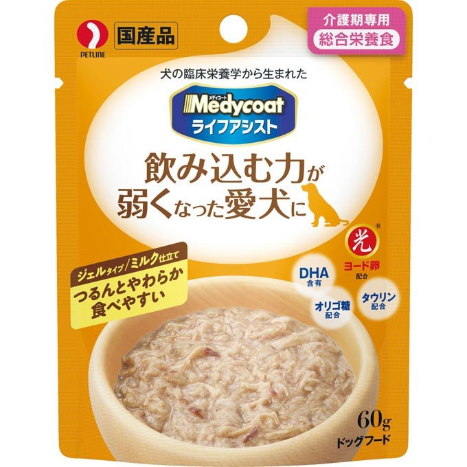 ペットライン（株） MCL‐2 メディコート ライフアシスト ジェルタイプ ミルク仕立て 60g 犬用品 ウェット ウエット ドックフード｛NP}