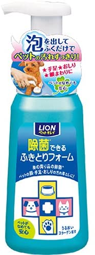 ライオン商事（株） 除菌できる ふきとりフォーム 本体 250ml 犬用品 除菌・消臭・芳香剤 日用品｛SK}