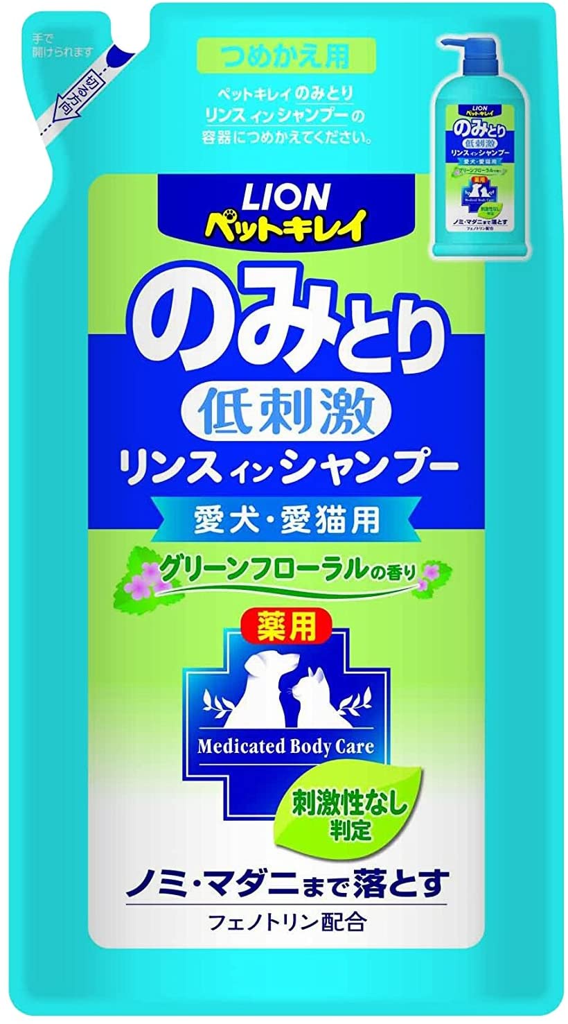 ライオン商事（株） のみとりリンスインシャンプーグリーンフローラル詰替 400ml 犬用品 お手入れ 日用品｛NP}S 1