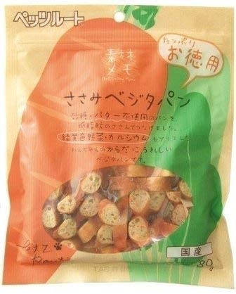 （株）ペッツルート ささみベジタパン お徳用 80g 犬用品 スナック ドックフード｛SK}