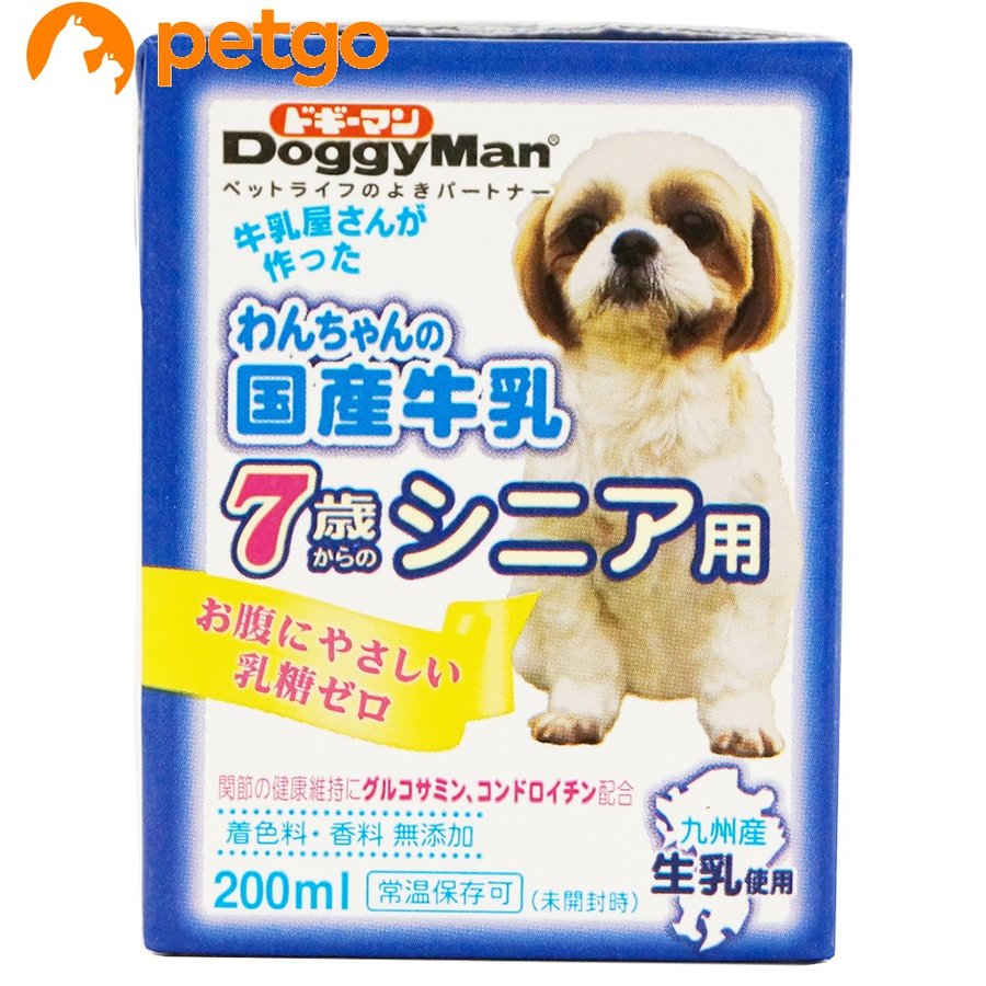 ドギーマンハヤシ（株）トーア事業部 わんちゃんの国産牛乳 7歳からのシニア用 200ml 犬用品 フード他 ドックフード｛SK}