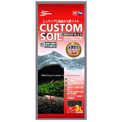 （株）マルカン（ニッソー） カスタムソイルシュリンプブラック 3L 熱帯魚・アクアリウム 底床 内装｛SK}