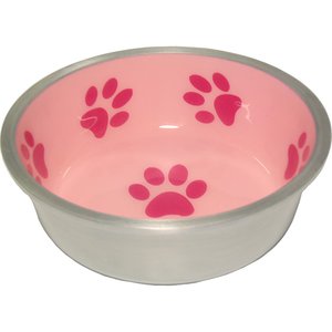 重厚感のあるアルミのベースに、耐久性に優れた食器用樹脂でコーティングを施したペットボウル。美しさと強さを備えたアルミ製食器。猫用食器にも使えます。原材料：アルミ、エポキシ樹脂。