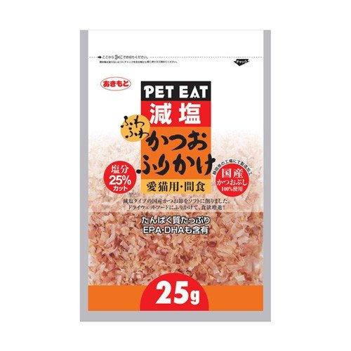 秋元水産（株） ペットイート減塩ふわふわかつおふりかけ 25g 猫用品 スナック フード 袋 海産物 4901202801982 {NP}