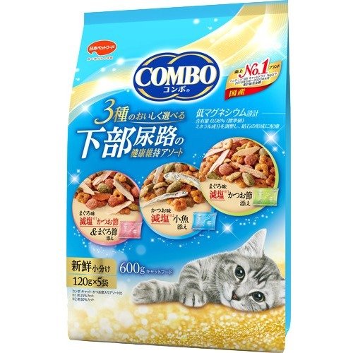 日本ペットフード（株） コンボ　キャット　下部尿路の健康維持アソート 600g 猫用品 ドライ フード 袋 総合栄養食 全種 全ステージ 通常粒 4902112046296 {SK}