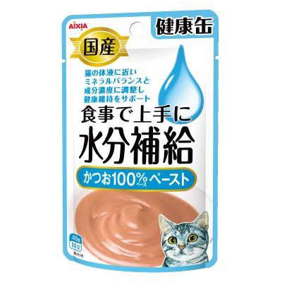 アイシア（株） 国産 健康缶パウチ 水分補給 かつおペースト 40g 猫 フード ウェット 4571104716754 {NP}