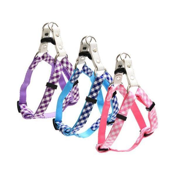 （株）リードッグ NEWギンガムチェックカンタンハーネスSーパープル NGCKH-S-PU 犬 用品 胴輪 4580298525929 {NP}