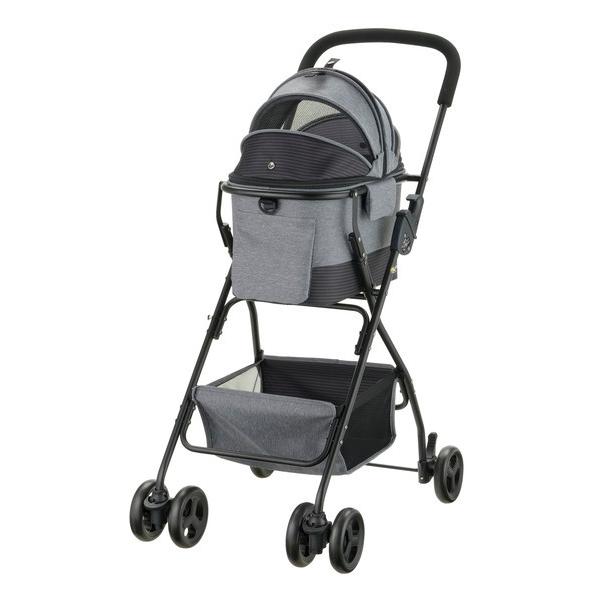 （株）リッチェル ペットカート ミニモ グレー 犬 用品 バスケット（キャリー等） 4945680560085 {SK}