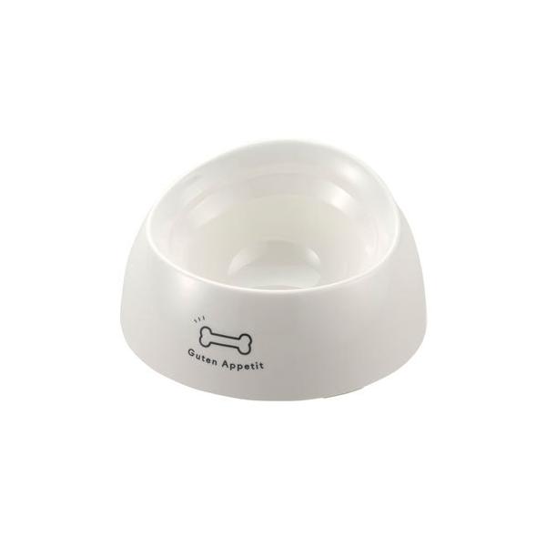ワンちゃんの食べやすい食器です。原材料：本体：メラミン樹脂、ゴム脚：シリコーンゴム。幅×奥行×高さ=161×158×77(mm)。ズレにくい、こぼれにくい、ひっくり返りにくい。