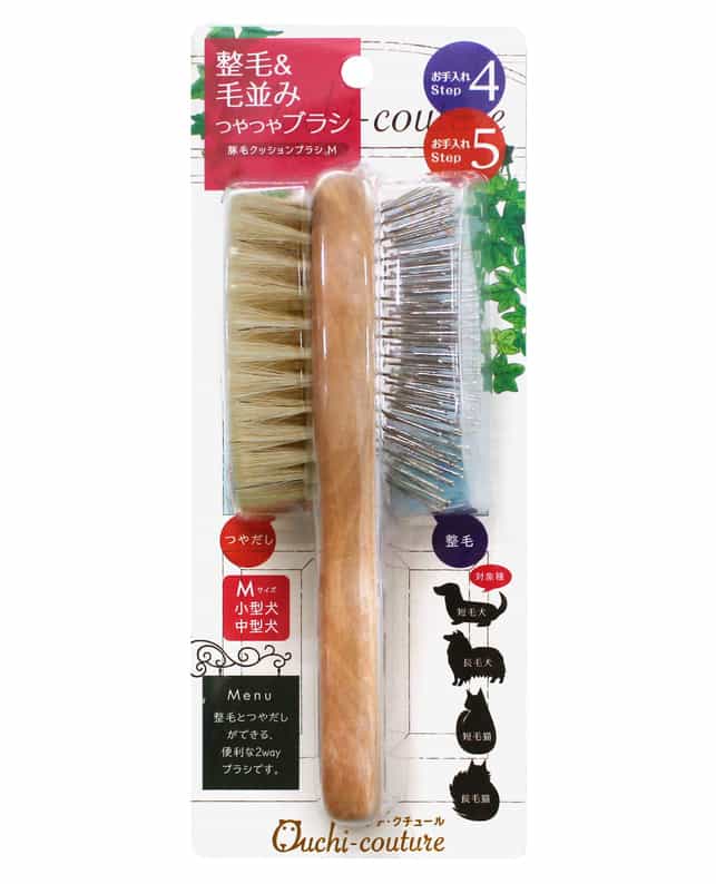 （株）スーパーキャット 豚毛クッションブラシ M OC-21 犬 用品 お手入れ ブラシ ハサミ 爪きり 爪磨き バリカン 4973640009718 {NP}