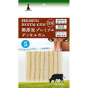 食物アレルギーに配慮し、穀物不使用で噛むことで牛皮のコラーゲン繊維が歯垢をからめ落とします。原材料：牛皮、タピオカデンプン。幅×奥行×高さ=130×15×220(mm)。気になる食品添加物は無添加。牛皮は国産牛皮を100％使用。（使用牛皮原料として）。