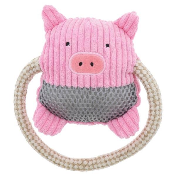 （株）ペティオ プロショップ事業部 犬用おもちゃ ふわふわデンタルロープぬいぐるみ ぶた 犬 用品 玩具 アジリティグッズ 4903588264870 {NP}