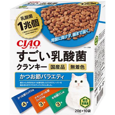 いなばペットフード(株) CIAOすごい乳酸菌クランキー かつお節バラエティ 20g×10袋 猫用品 フード ドライ 4901133651700 {SK}