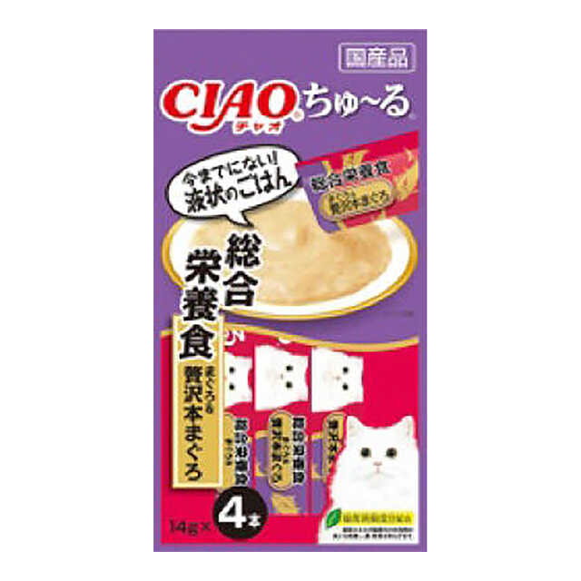 いなばペットフード(株) CIAOちゅーる 総合栄養食鮪＆贅沢本まぐろ 4本 猫用品 フード スナック 4901133678325 {NP}