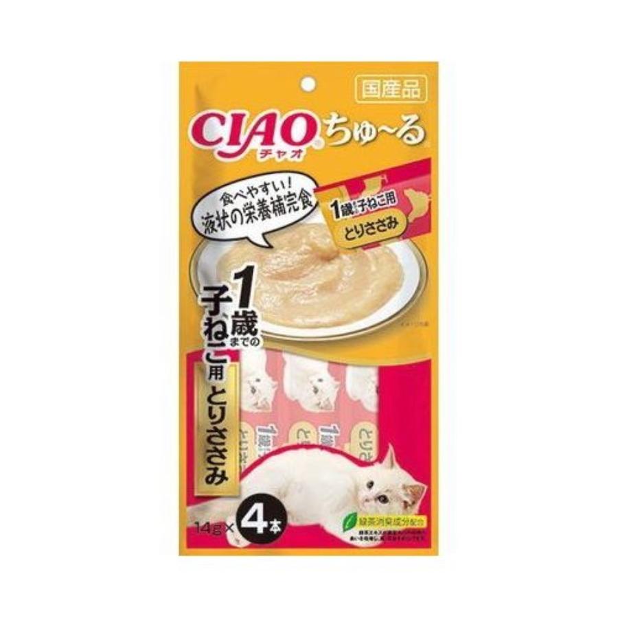 乐天商城 - いなばペットフード(株) SC−174 ちゅーる1歳までの子ネコ用 とりささみ 14g×4本 猫用品 フード ウェット 4901133719134 {NP}