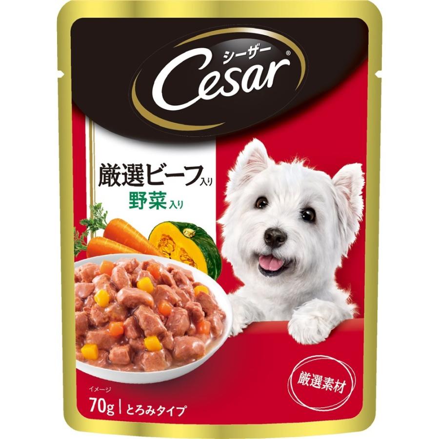 マースジャパンリミテッド シーザー ジューシー厳選ビーフ 彩り野菜入り 70g 犬用品 フード ウェット 一般食 4902397839217 {NP}