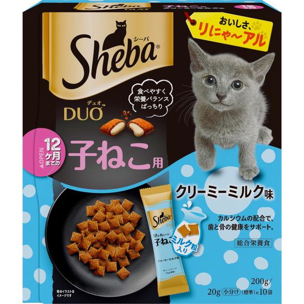 マースジャパンリミテッド シーバ デュオ 12ヶ月までの子ねこ用 クリーミーミルク味 200g 猫用品 フード ドライ 総合栄養食 4902397864240 SK