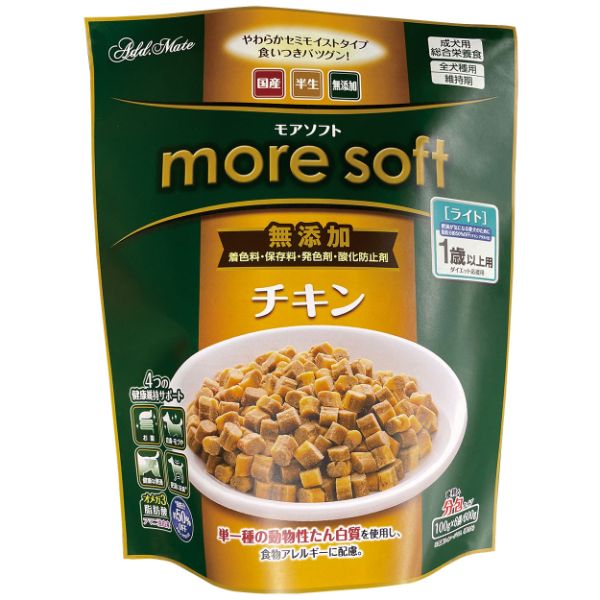 Mature Dog - (株)ペティオ　プロショップ事業部 MORE SOFTチキンライト 600g 犬用品 フード ソフト（半生・モイスト） 総合栄養食 4903588141430 {SK}