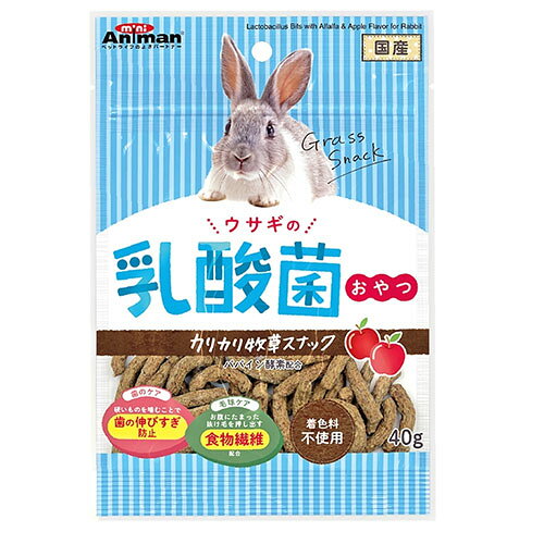 ドギーマンハヤシ(株)ミニアニマン営業部 ウサギの乳酸菌おやつ カリカリ牧草スナック 40g 小動物 フード 小動物フードのおやつ 4976555242737 {NP}