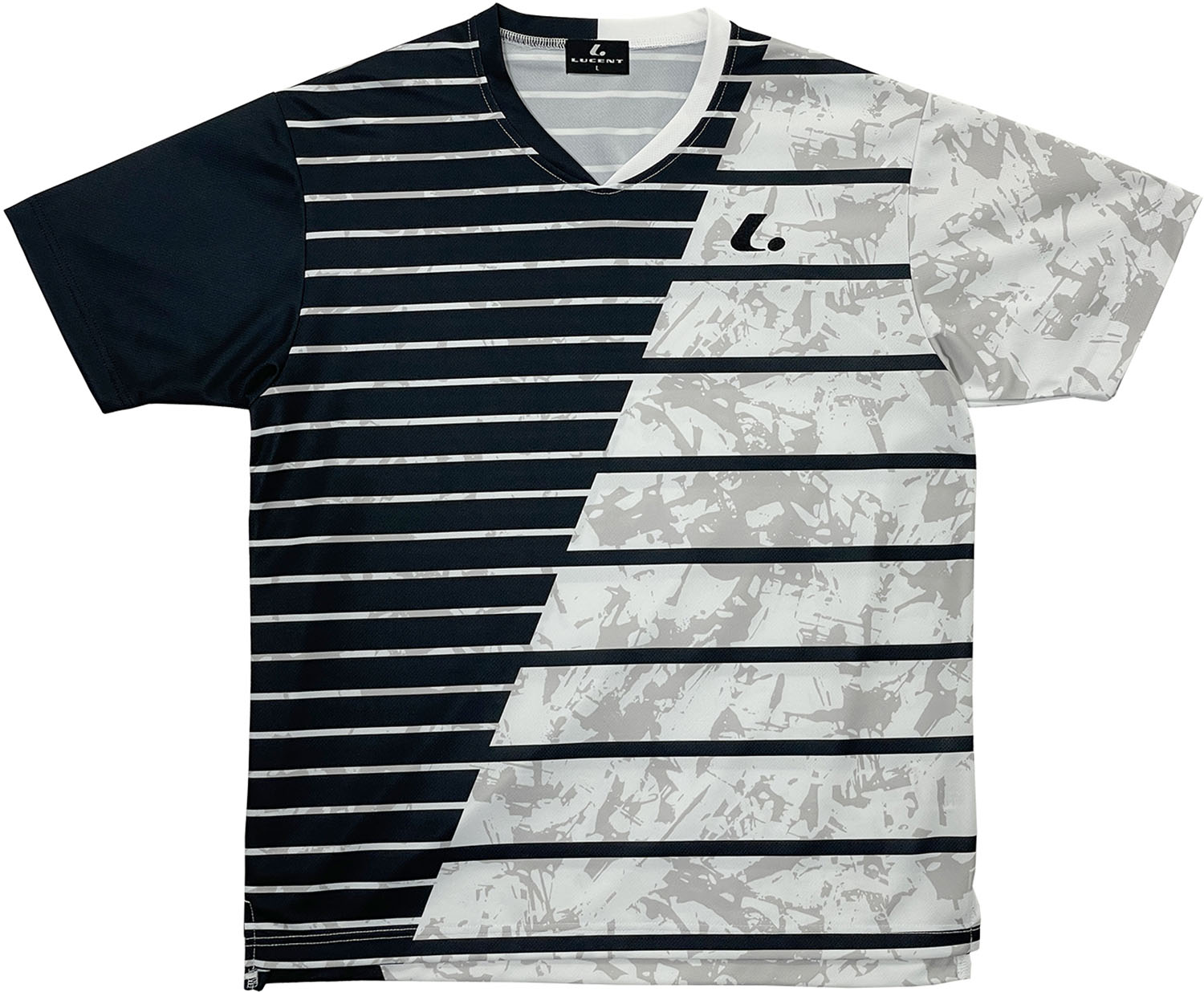 乐天商城 - LUCENT （ルーセント） テニス ゲームシャツ・パンツ Uni ゲームシャツ（襟なし） 【ホワイト】 XLH3530 ゲームシャツ ゲームシャツ メンズ・レディース 男性用・女性用 ルーセント ホワイト 白 19SS {NP}