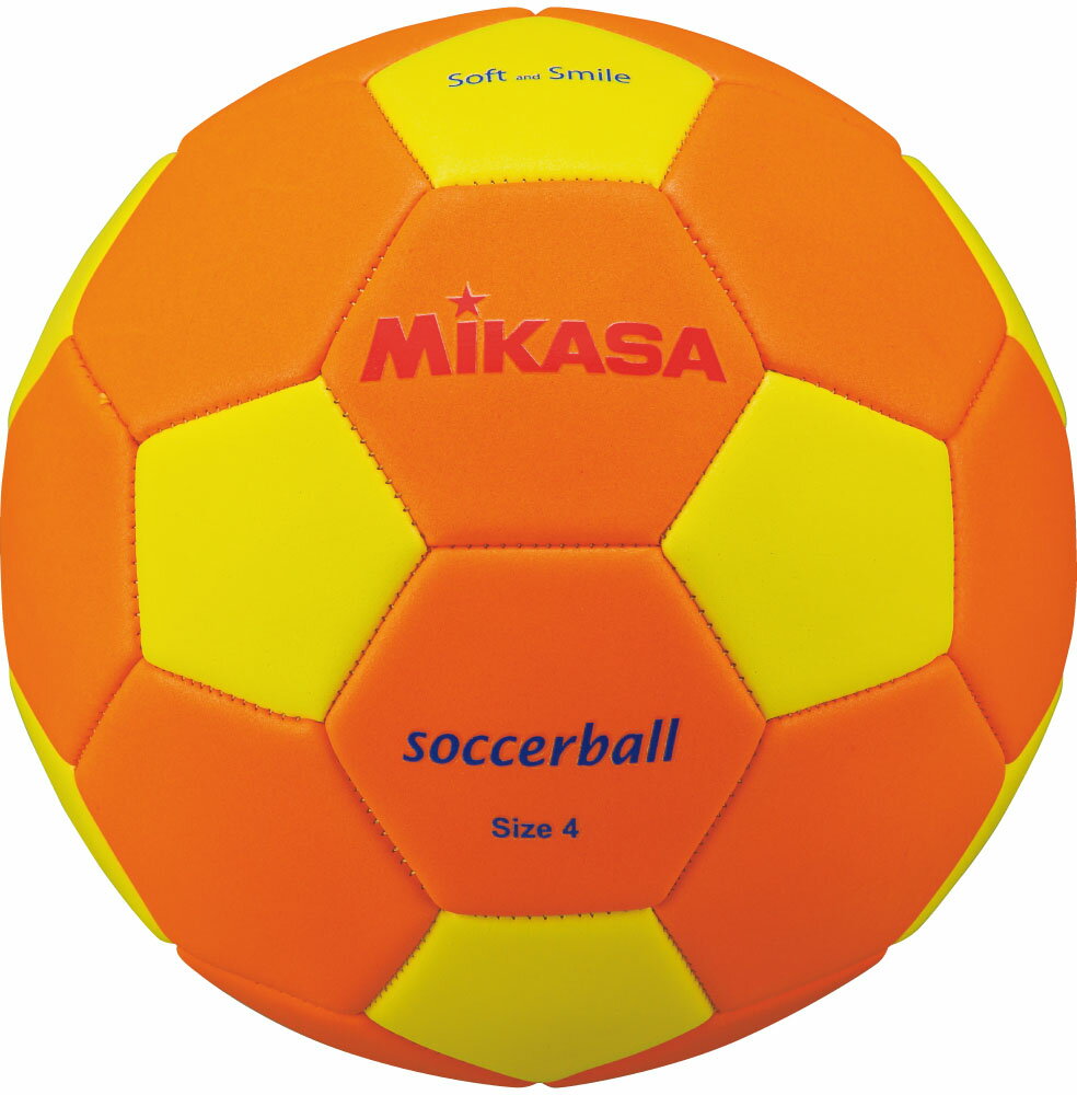 MIKASA （ミカサ） サッカー ボール スマイルサッカー 4号 マシーン縫い 【オレンジ×イエロー】 STPEF4-OY ボール4号 サッカー ジュニア・キッズ 子供用 オレンジ 橙 黄 21 {SK}