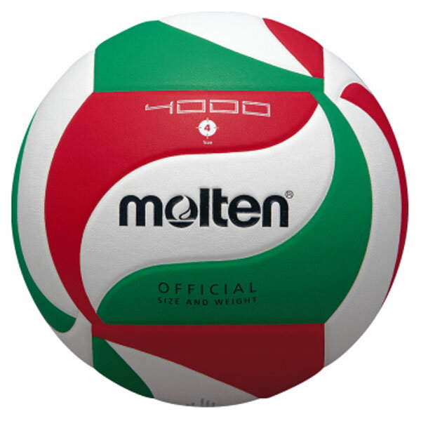 molten（モルテン） バレーボール ボール バレーボール 4号球 【ホワイト/レッド/グリーン】 メンズ・レディース 男性用・女性用 V4M4000 白 赤 緑 {SK}