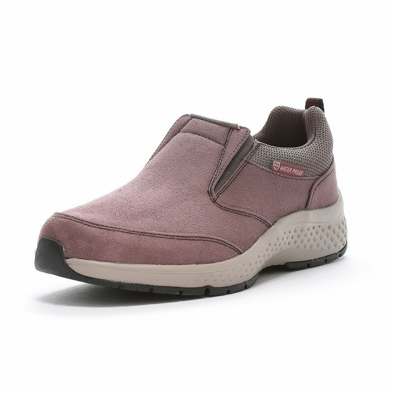 Moonstar（ムーンスター） スリッポン MOONSTAR （ムーンスター） SPLT L173 【モーブ】 12323939 ヒール高4cm 防水 幅広 つま先ゆったり 通気性 抗菌防臭 レディース 女性用 桃 茶 25 {SK}