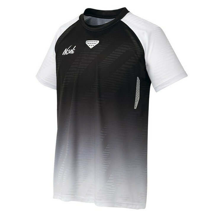 NISHI（ニシ） ランニング 陸上 ジャカードレーシングTシャツ 【ブラック／ホワイト】 2811A400 0701 メンズ・レディース 男性用・女性用 黒 白 {NP}