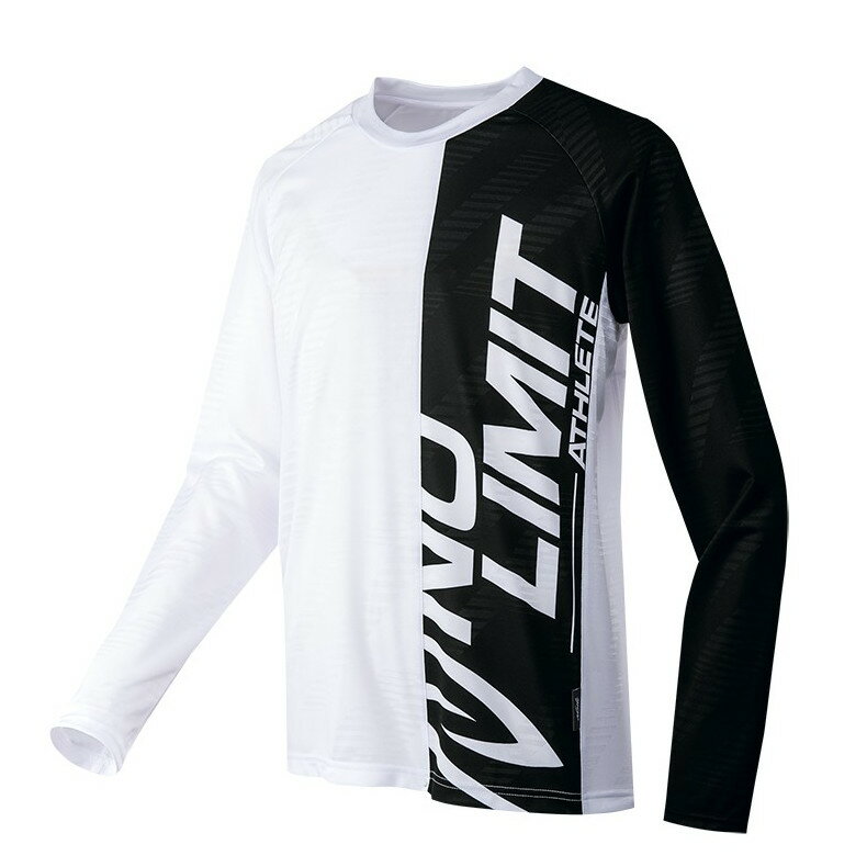 NISHI(ニシ) ランニング 陸上 ジャカードプラクティスロングスリーブTシャツ 【ホワイト/ブラック】 2811A411 0107 メンズ・レディース 男性用・女性用 白 黒 {NP}