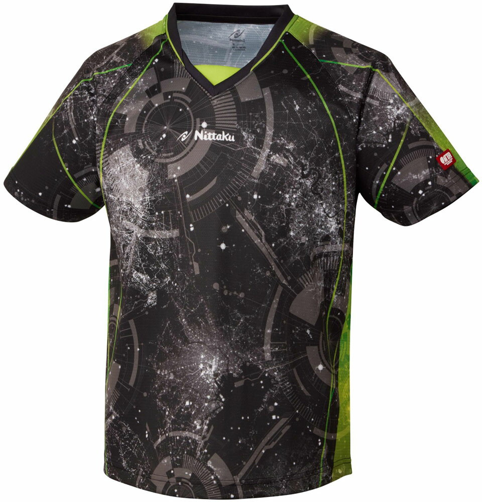 Nittaku （ニッタク） 卓球 ゲームシャツ・パンツ ブライトシティシャツ 【ブラック】 NW2209 71 ゲームシャツ ウェア Tシャツ トップス メンズ・レディース 男性用・女性用 黒 23 {NP}