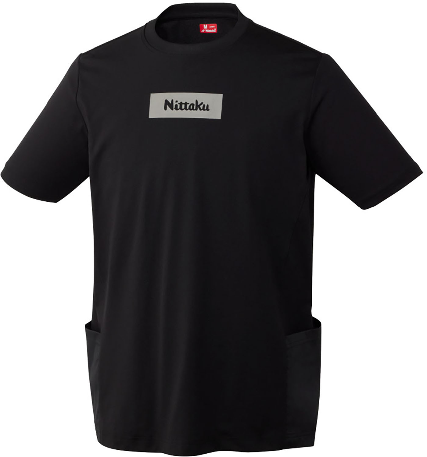 Nittaku （ニッタク） 卓球 Tシャツ WポケットTシャツ 【ブラック】 NX-2017 71 半袖Tシャツ 練習着 ウェア トップス メンズ・レディース 男性用・女性用 黒 24SS {NP}
