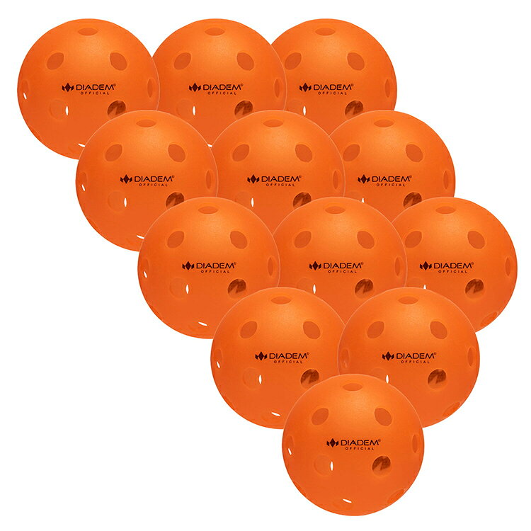 品名：PW_PICKLEBALL_INDOOR_12PKカラー名：オレンジ商品の説明：耐久性のあるプラスチックを使用。屋内コートに最適。7℃の環境でも長時間の耐久性が期待できます。USAPA公認。素材・材質：ポリプロピレン原産国：CHINA機能:26個穴レクレーション / パドル / フィット / DIADEM / TPB007-028