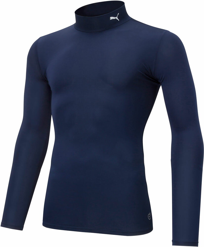PUMA(プーマ) サッカー・フットサル インナーウェア コンプレッション モックネック LS シャツ 長袖〈ロングスリーブ〉 【ピーコート/ホワイト】 ジュニ...