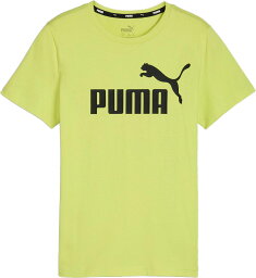 PUMA (プーマ) フィットネス・トレーニング Tシャツ ESS (エッセンシャルズ) ロゴ Tシャツ ジュニア・キッズ 子供用 陸上 マラソン ジョギング ランニング ジム 【ライムシーン(71)】 黄緑 588982 {NP}