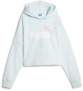 PUMA (プーマ)トレーニング スウェット・トレーナー ESS LOGO CROPPED (エッセンシャルズ ロゴ クロップド) フーディースウェット ジュニア・キッズ 子供用 ジョギング ランニング 【アイシーブルー】 青 678499 {SK}