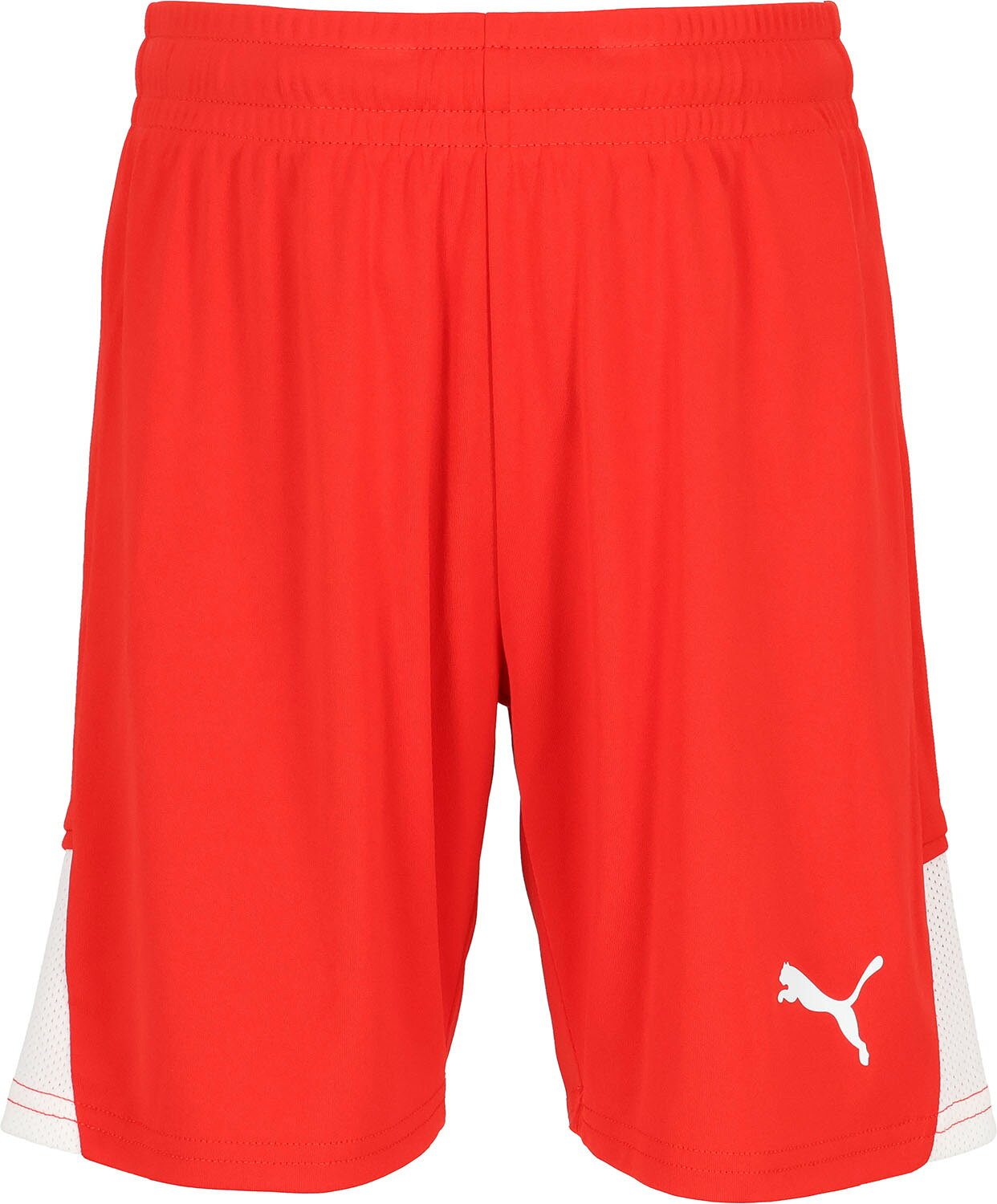 品名：TEAMLIGA26 ショーツ JRカラー名：PUMA Red-PUMA White-PUMA Whiteサイズ詳細：■120/ウエスト50cm、ヒップ75cm、股上22.0cm、股下10.5cm、すそ周り42cm、脇丈31.5cm、もも渡り47.2cm■130/ウエスト52cm、ヒップ79cm、股上22.8cm、股下13.0cm、すそ周り44cm、脇丈34.5cm、もも渡り49.8cm■140/ウエスト56cm、ヒップ84cm、股上24.0cm、股下15.0cm、すそ周り46cm、脇丈37.5cm、もも渡り53cm■150/ウエスト60cm、ヒップ89cm、股上25.2cm、股下17.0cm、すそ周り48cm、脇丈40.5cm、もも渡り56.2cm■160/ウエスト64cm、ヒップ94cm、股上26.4cm、股下19.0cm、すそ周り50cm、脇丈43.5cm、もも渡り59.4cm※商品によってはどうしても若干の誤差が発生してしまいます。　1-2cmの誤差はあらかじめご了承ください。商品の説明：「TEAMLIGA26 ショーツ JR」は、軽量で通気性に優れたインターロック素材を採用したジュニア向けサッカーショーツ。リサイクルポリエステル100%で環境にも配慮。DRYCELLテクノロジーにより汗を素早く吸収・拡散し、ドライな着心地をキープ。メッシュパネルが通気性を高め、快適なプレーをサポートします。素材・材質：本体/ポリエステル100%、切替/ポリエステル100%原産国：インドネシア特徴：・DRY CELL/吸水速乾の高機能素材により、運動中の衣服内はドライで快適。・RE:FIBREプログラムの一環として、この衣服は繊維廃棄物やその他の使用済み素材から少なくとも95%リサイクル素材で作られています詳細:フィット感/レギュラー、換気用のインターロックメッシュパネル、プーマユース/8歳から16歳の年長の子どもに推奨サッカー / パンツ / ショーツ / ショートパンツ / 短パン / キッズ / ジュニア / 小学生 / 中学生 / 707343-01
