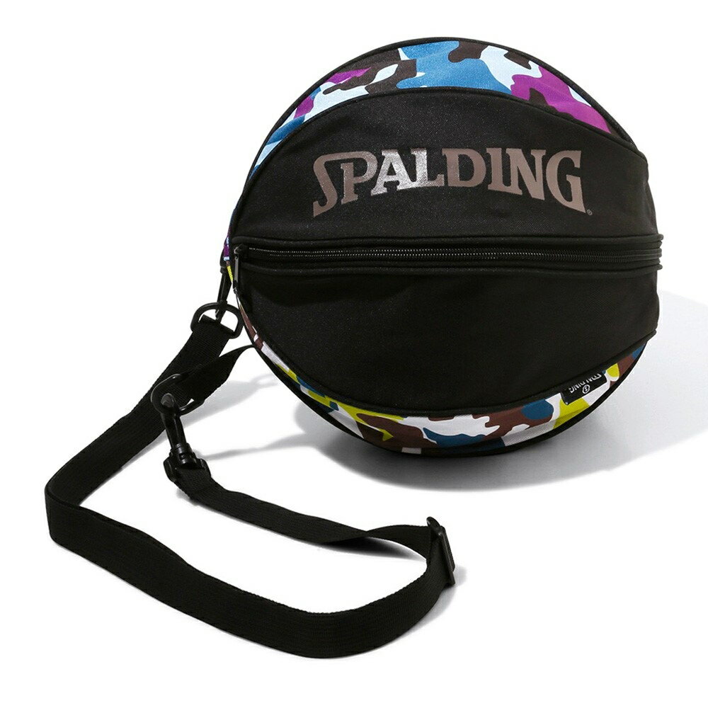 SPALDING（スポルディング） バスケットボール バック ショルダーバッグ BALL BAG MULTI CAMO ボールバッグ マルチカモ 【ブルー／ブラウン】 49-001MBB 1球収納 バックル付 接続可能 青 茶 2021 SK