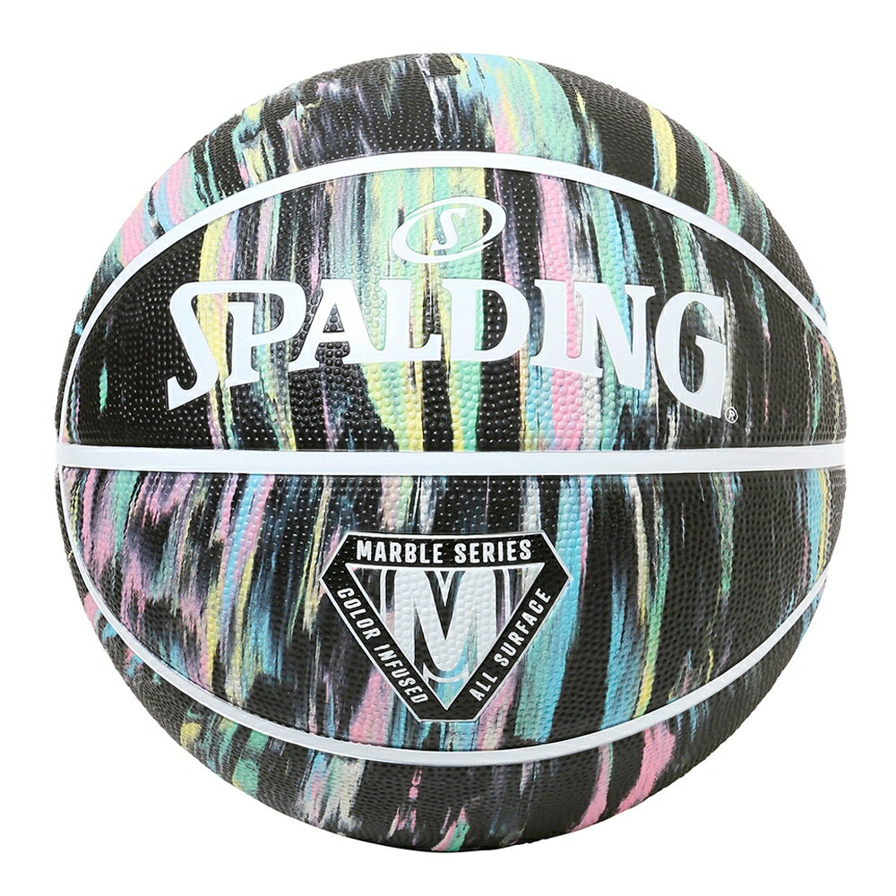 SPALDING（スポルディング） バスケットボール ボール MARBLE マーブル 6号球 【ブラックパステル】 84-414Z レディース ユニセックス 女子一般用 3x3用 ラバー 屋外 アウトドア 黒 21AW 2021 SK