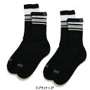 SPALDING（スポルディング） バスケットボール ソックス・靴下 CREW SOCKS LINE クルーソックス ライン 2足セット 【ブラック】 SAS180010 BKBK メンズ・レディース 男性用・女性用 消臭 ショートソックスより長め 黒 2021 {SK}