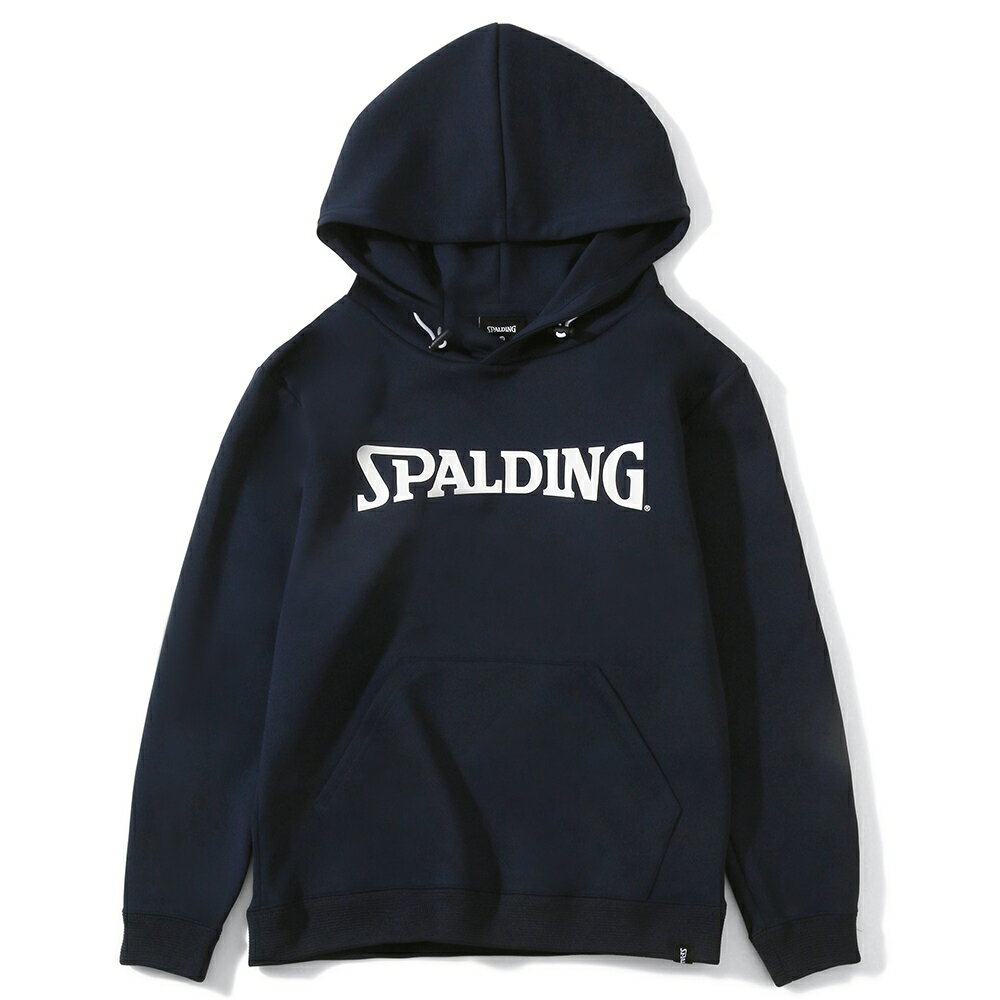 SPALDING（スポルディング） バスケットボール スウェット・トレーナー ジュニアプルオーバースウェットフーディ スポルディングロゴ 【ネイビー】 SJJ201770 NV ジュニア・キッズ 子供用 パーカー ゴムスピンドル仕様 トレーニング スポーツウェア 紺 2021 {SK}